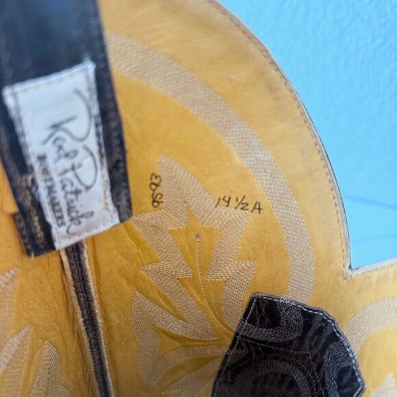 NEW Rod Patrick Mens Cowboy Boots Size 8B Brown Shark Leather Western Square Toe - Picture 10 of 12